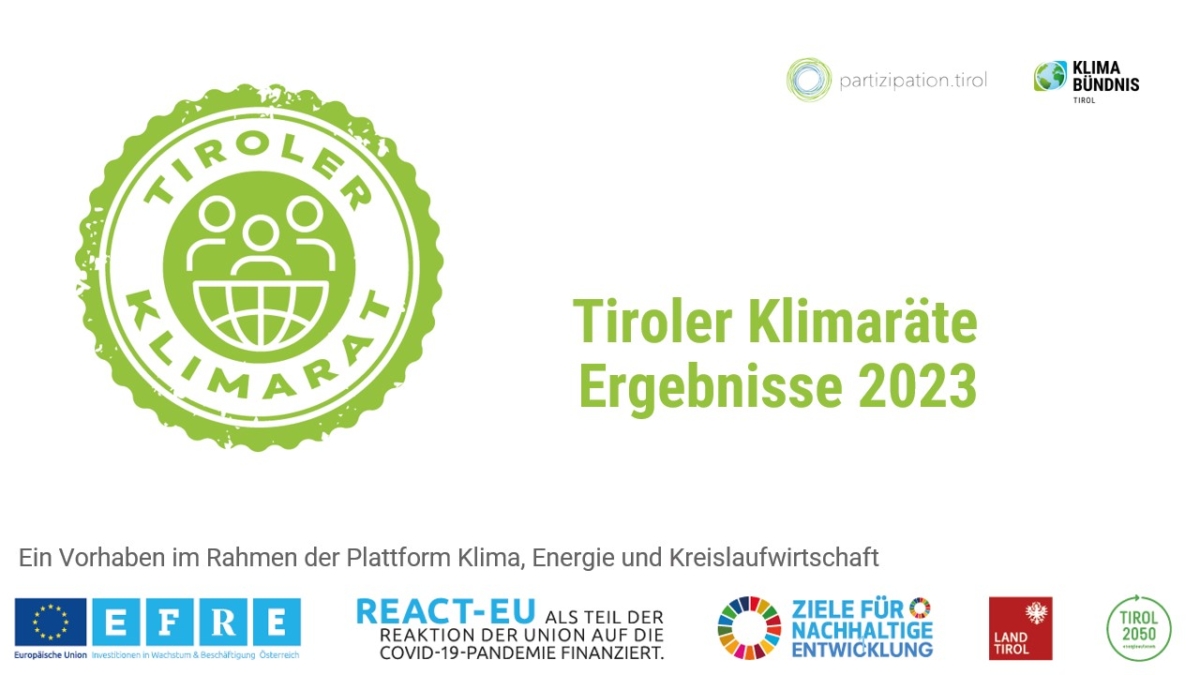 Tiroler Klimaräte Ergebnisse 2023